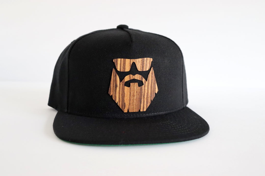 Bearded man design hat - Zebrawood –